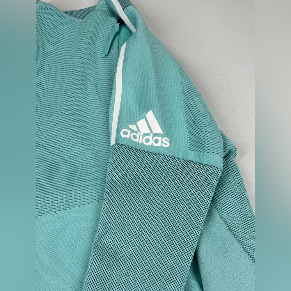 Adidas Women's Z.N.E. Heartracer Parley Jacket (Blue Spirit/Petrol Night) Large - Picture 9 of 15